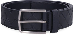 Intrecciato motif leather belt-1